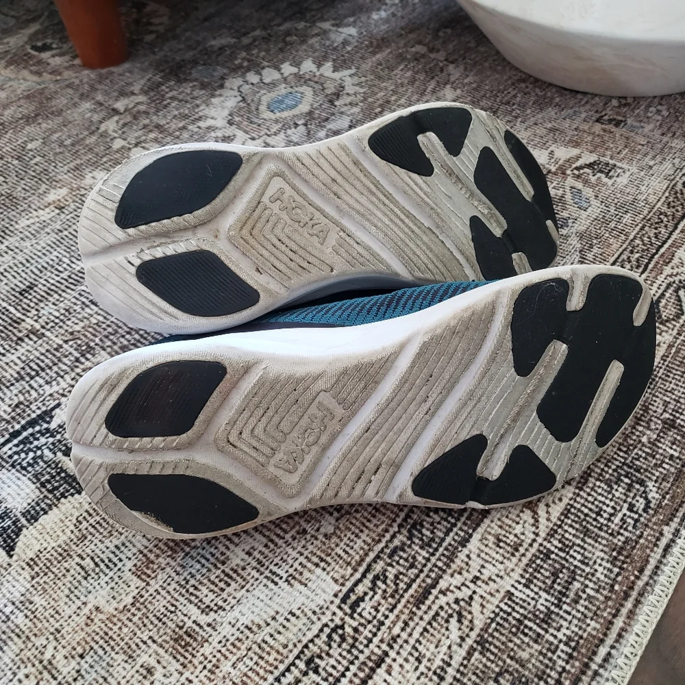 Men's HOKA Solimar One One Blue, Black Running Shoes 12 - Picture 4 of 5